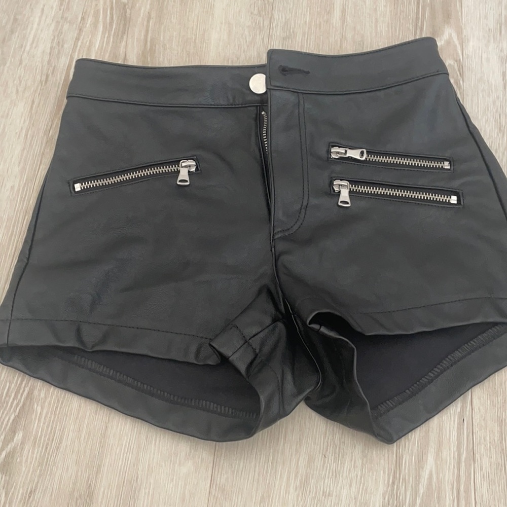 H&M leather shorts